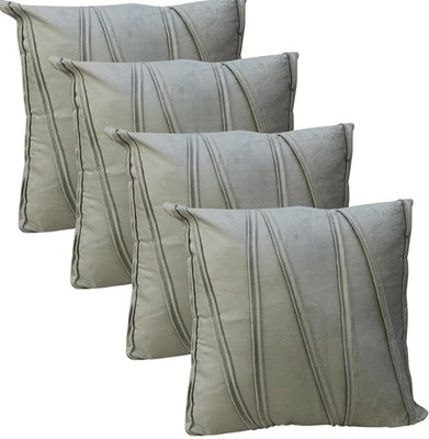 A&A Fabrics Polyester, Velvet Cushions & Pillows Cover(40.64 cm*40.64 cm, Pack of 4, Grey)