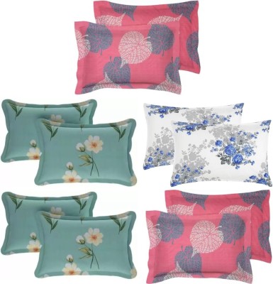 ETZA Printed Pillows Cover(Pack of 10, 40 cm*62 cm, Pink, Green, White)