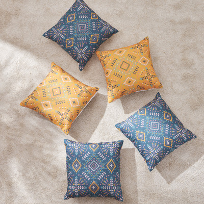 Teal By Chumbak Polyester Cushions Cover(Pack of 5, 40 cm*40 cm, Green)