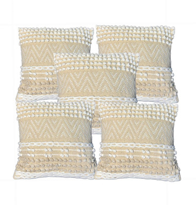 Lovely Home Decor Cotton Cushions & Pillows Cover(46 cm*46 cm, Pack of 5, Cream, White, Ivory)