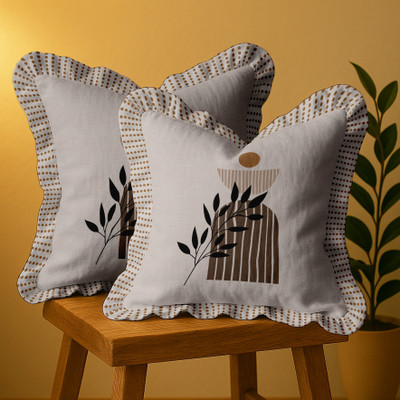 Vargottam Cotton Cushions & Pillows Cover(41 cm*41 cm, Pack of 2, Beige)