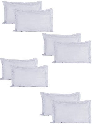 P.Rtrend Striped Pillows Cover(Pack of 8, 50.8 cm*76.2 cm, White)