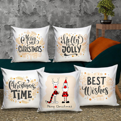 TIED RIBBONS Satin Cushions Cover(40.64 cm*40.64 cm, Pack of 5, Multicolor)