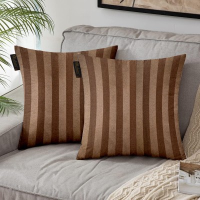 Lushomes Polyester Cushions Cover(Pack of 2, 40 cm*40 cm, Brown)