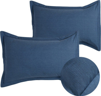 Cotton Bolls Textiles Cotton Pillows Cover(50 cm*70 cm, Pack of 2, Blue)