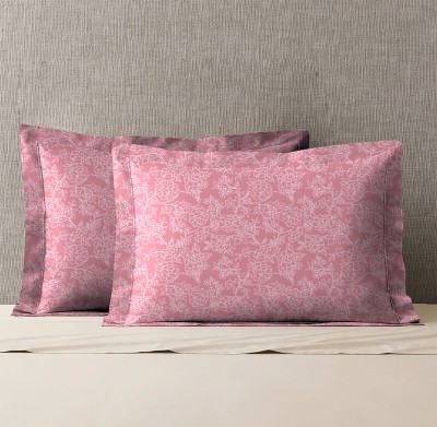 MYTRIDENT Floral Pillows Cover(Pack of 2, 46 cm*69 cm, Pink)