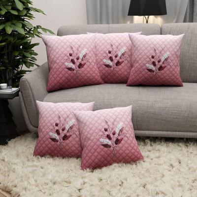 ZUKIODECOR Velvet Cushions Cover(40 cm*40 cm, Pack of 5, Peach)