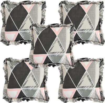 LCF Polycotton Cushions Cover(Pack of 5, 40 cm*40 cm, Grey, Black, Pink)