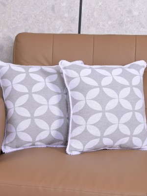 Saral Home Cotton Cushions Cover(Pack of 2, 40 cm*40 cm, Grey)