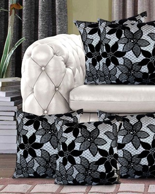 RELOOK INDUSTRIES Polyester Cushions Cover(Pack of 5, 30 cm*30 cm, Black)