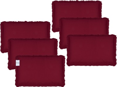 HOMESTIC Self Design Pillows Cover(Pack of 6, 76 cm*53 cm, Maroon)