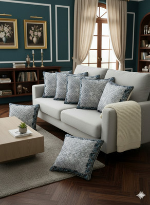 HOMYFY Velvet Cushions & Pillows Cover(Pack of 5, 40 cm*40 cm, Grey)