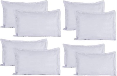 Outlay Home Striped Pillows Cover(Pack of 8, 70 cm*45 cm, White)