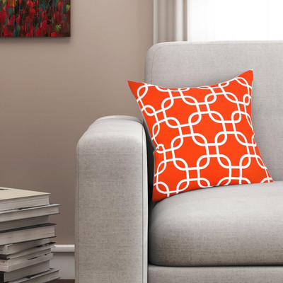 SEJ BY NISHA GUPTA Cotton Cushions Cover(40.64 cm*40.64 cm, Red, White)
