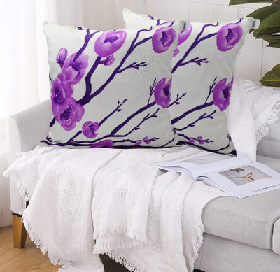 Hims Polyester Cushions Cover(55 cm*55 cm, Pack of 2, Purple)