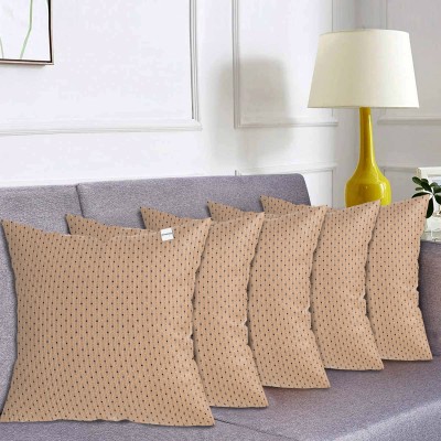 HOMESTIC Cotton Cushions Cover(Pack of 5, 41 cm*41 cm, Beige)