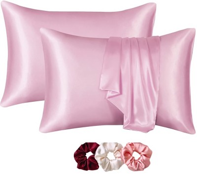ARMOXA Self Design Pillows Cover(Pack of 2, 18 cm*28 cm, Pink)