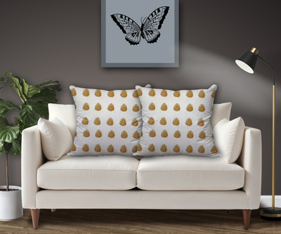 Avirons Silk Cushions Cover(40 cm*40 cm, Pack of 2, White)