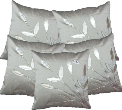 NoorDecor Polyester Cushions & Pillows Cover(40 cm*40 cm, Pack of 5, Silver)