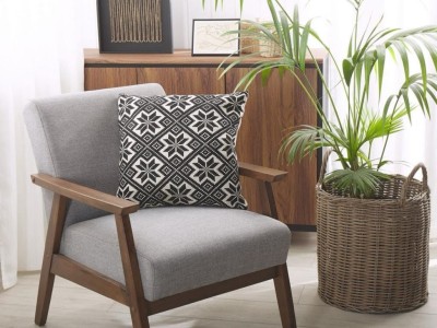Dolce Casa Geometric Cushions Cover(Pack of 4, 40 cm*40 cm, Black, White)