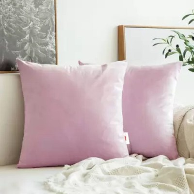 Naman Arts Microfiber Cushions Cover(Pack of 2, 40 cm*40 cm, Pink)