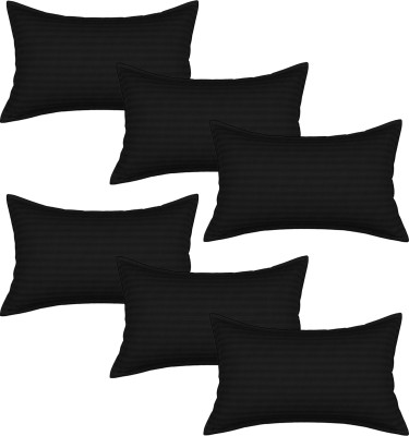 KUBER INDUSTRIES Cotton Pillows Cover(Pack of 6, 75 cm*48 cm, Black)