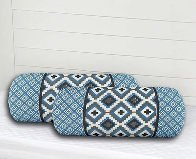 Thayan Cotton Bolsters Cover(41 cm*82 cm, Pack of 2, Blue)