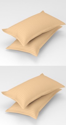 Gharsaaz Polycotton Pillows Cover(Pack of 4, 43 cm*67 cm, Peach)