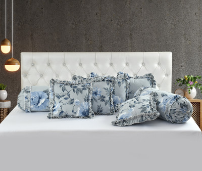 LTF Polycotton Cushions & Bolsters Cover(40 cm*40 cm, Pack of 5, Grey)