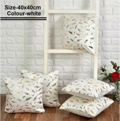 PEHNAVA BY JC Velvet Cushions & Pillows Cover(Pack of 5, 40 cm*40 cm, White)