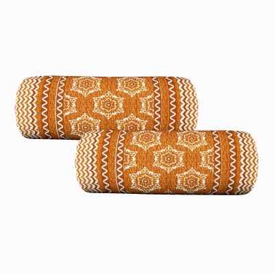 SkyKross Cotton Bolsters Cover(Pack of 2, 41 cm*82 cm, Gold)