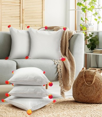NWF Printed Cushions & Pillows Cover(Pack of 5, 46 cm*46 cm, White)