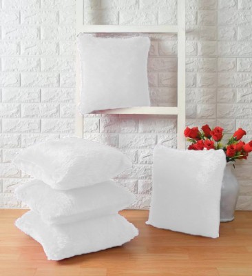 Cozyert Velvet, Fur Cushions & Pillows Cover(Pack of 5, 41 cm*41 cm, White)