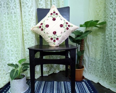 Ind Handicraftz Cotton Cushions & Pillows Cover(41 cm*41 cm, Peach)