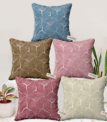 Bluegrass Velvet Cushions & Pillows Cover(Pack of 5, 40 cm*40 cm, Multicolor)