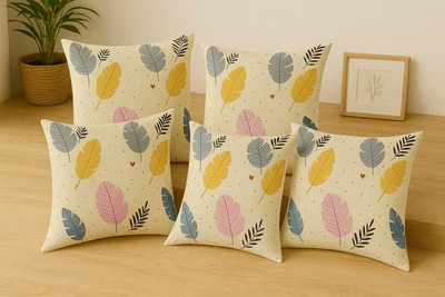 P.Rtrend Cotton Cushions Cover(Pack of 5, 40.64 cm*40.64 cm, White)