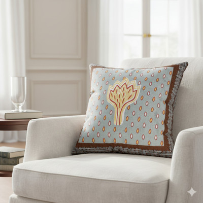 HappyKraft Cotton Cushions Cover(40 cm*40 cm, Multicolor)