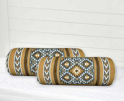 Thayan Cotton Bolsters Cover(41 cm*82 cm, Pack of 2, Brown)