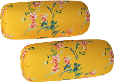 Rabhnoor Polycotton Bolsters Cover(82 cm*40 cm, Pack of 2, Yellow)