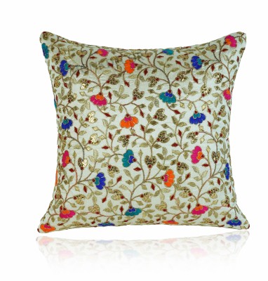 MONKDECOR Silk Cushions Cover(Pack of 5, 60 cm*60 cm, Multicolor, Cream)