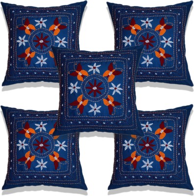 R M COVER VARIETIES Cotton Cushions & Pillows Cover(Pack of 5, 40.6 cm*40.6 cm, Blue)