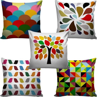 Crafteal Polyester Cushions Cover(Pack of 5, 40.64 cm*40.64 cm, Multicolor)