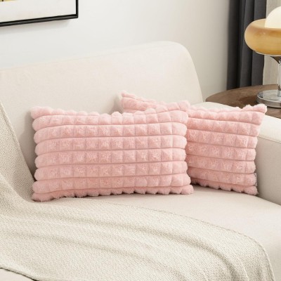 TANLOOMS Checkered Cushions Cover(Pack of 5, 30 cm*45 cm, Multicolor, Pink)