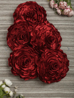 NOOR SHINE Satin Cushions & Pillows Cover(40 cm*40 cm, Pack of 5, Maroon)