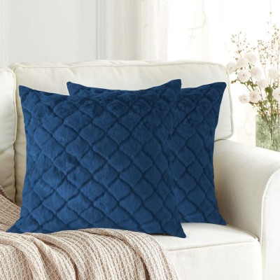 F i Polyester Cushions Cover(Pack of 2, 40 cm*40 cm, Light Blue)