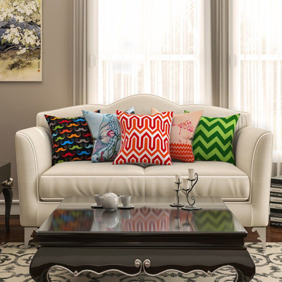 SEJ BY NISHA GUPTA Cotton Cushions Cover(Pack of 5, 40.64 cm*40.64 cm, Multicolor)