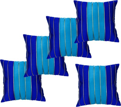 FabLinen Striped Cushions Cover(Pack of 5, 40 cm*40 cm, Blue)