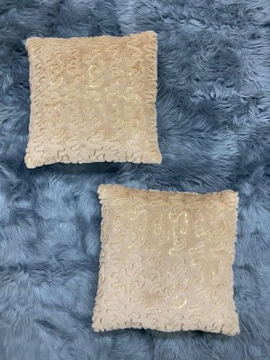 Casanest Fur Cushions Cover(Pack of 2, 61 cm*61 cm, Gold)