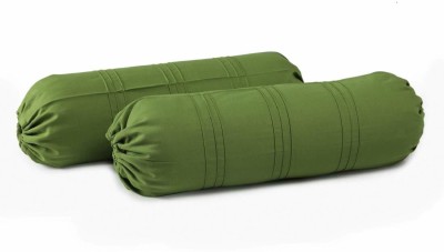 SWAYAM Cotton Bolsters Cover(Pack of 2, 38 cm*76.2 cm, Green)