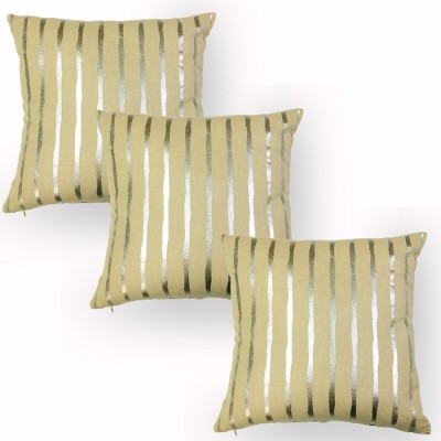 InteorRP Geometric Cushions & Pillows Cover(Pack of 3, 45 cm*45 cm, Silver)